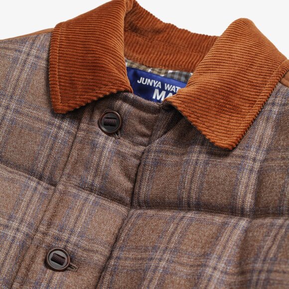 Junya Watanabe MAN - Wool Check x Cotton Corduroy x Cotton Salvedge Padded Jacke - Picture 6 of 11